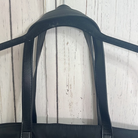 Botkier bond black tote bag zipper top vinyl outer - Picture 7 of 13